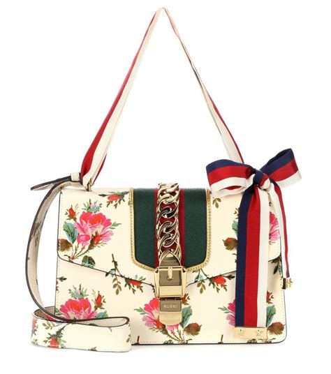 gucci sylvie floral bag|Gucci sylvie leather shoulder bag.